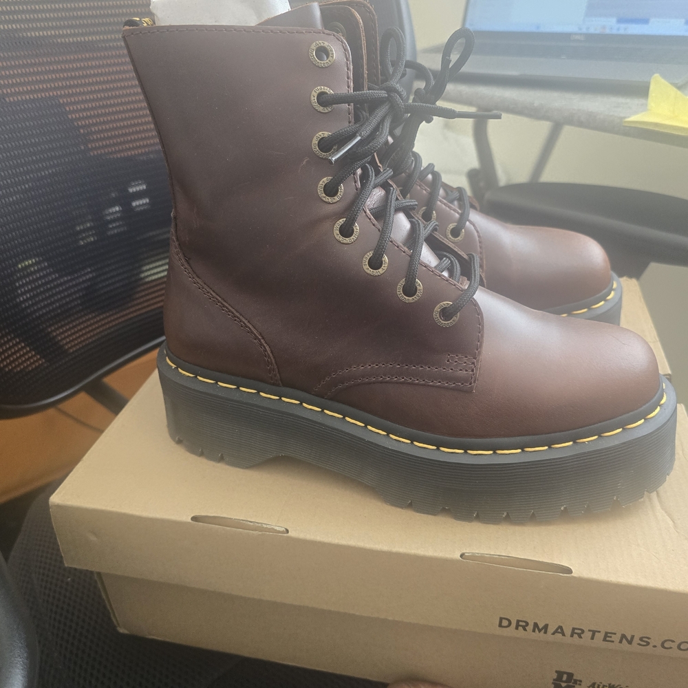 Dr. Martens Brown Leather Boots - Picture 3 of 7